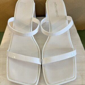 Jeffrey Campbell Women's Jamm-3 Jelly Slide Block Heel Sandals Size 9 White